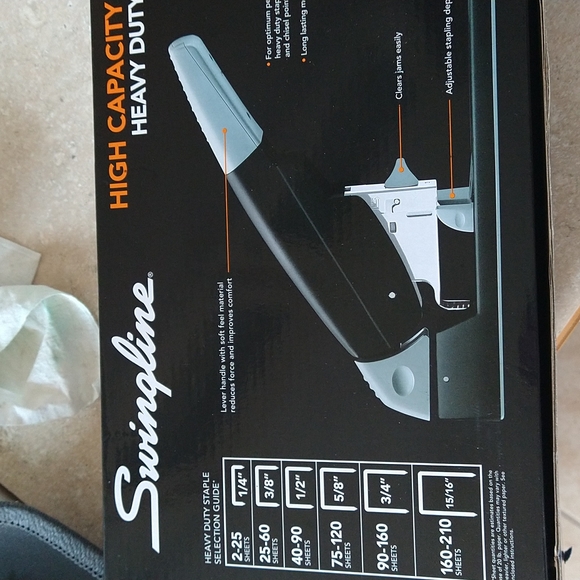 Swingline Heavy Duty Stapler, High-Capacity, 210 Sheet Capacity, Black - Picture 2 of 3